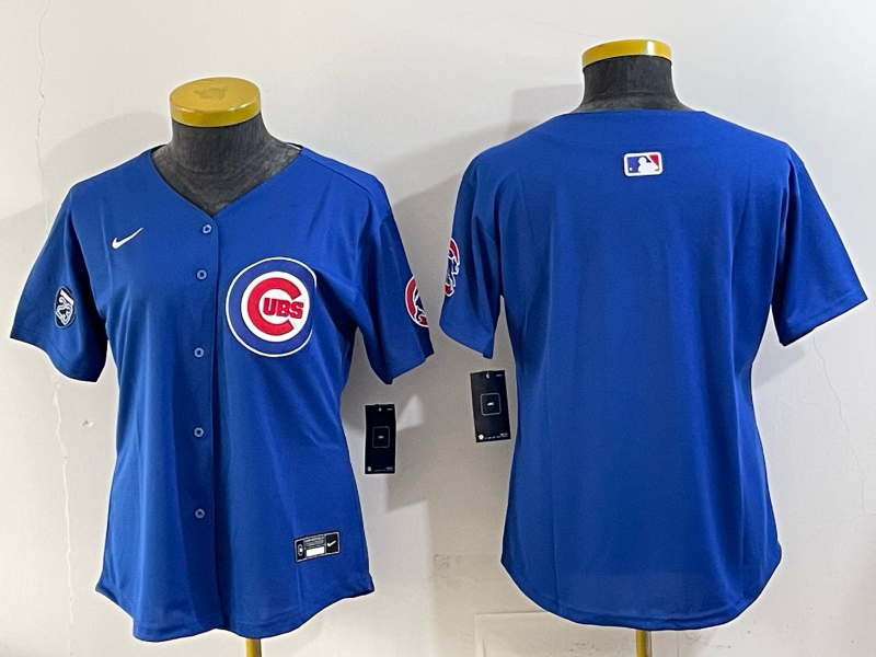 Women Chicago Cubs blank blue 2025 Nike MLB jersey 005